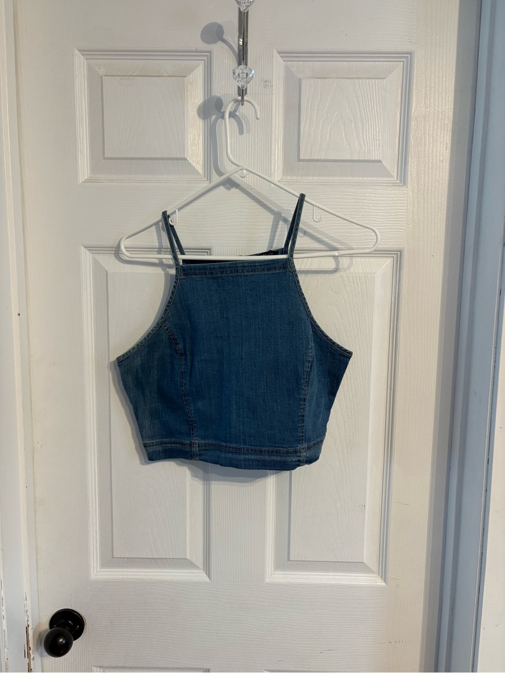 Dynamite Dark Blue Denim Cropped Tank